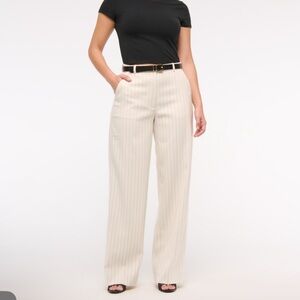 Abercrombie & Fitch Cream Wide-Leg Pants